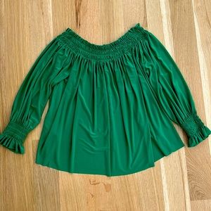 Norma Kamali Green off shoulder top